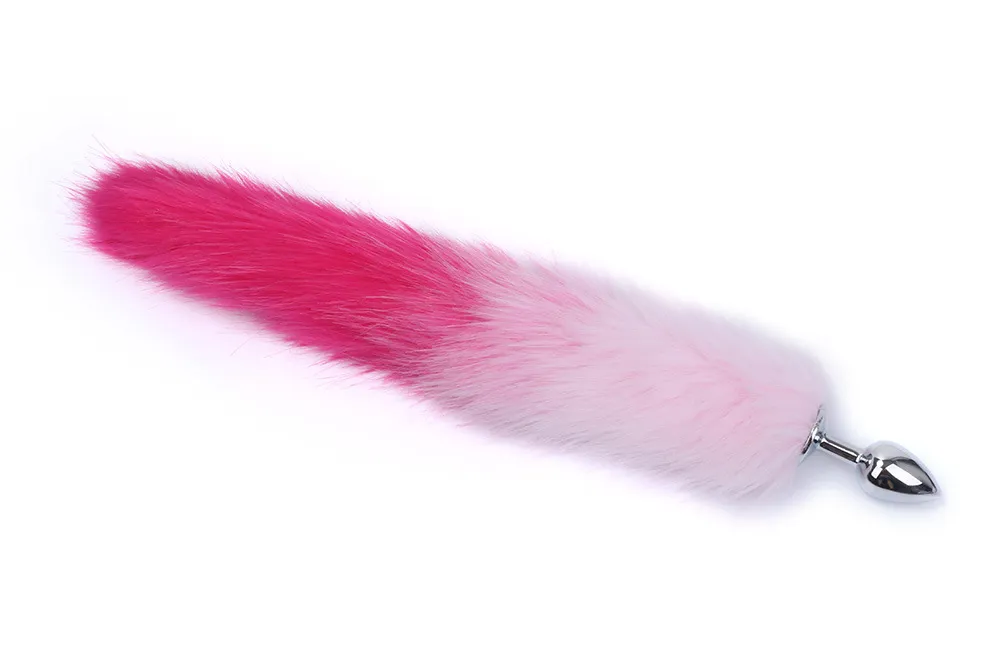 Fox Tail Anal Plug Stainless Steel Base with Fluffy Costume Tail