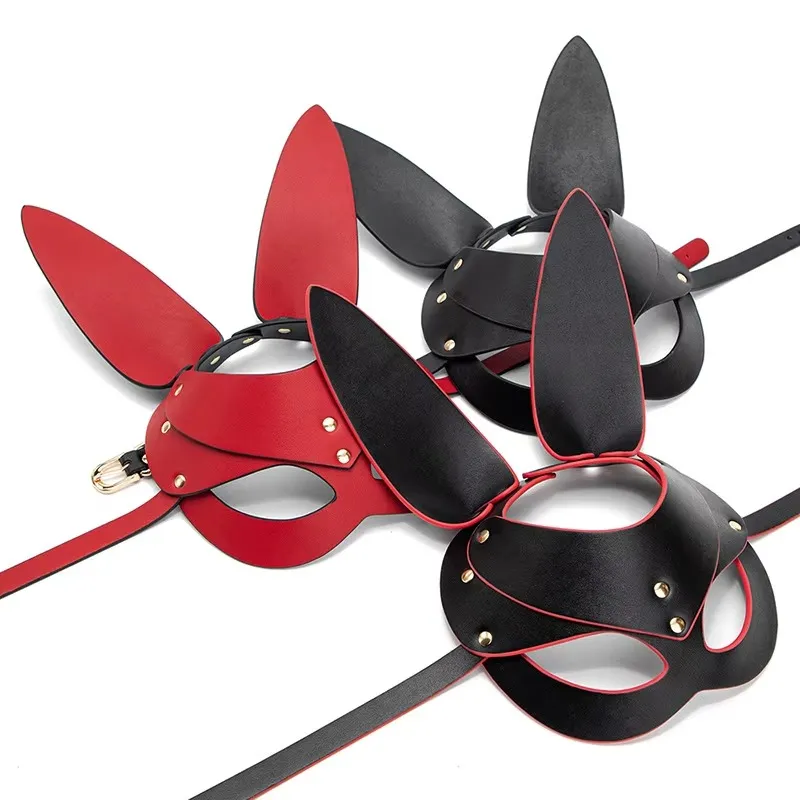 Bunny Ear Leather BDSM Eye Mask