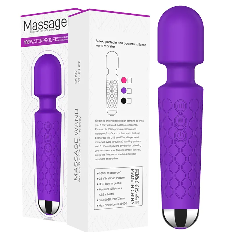 Mini Wand Vibrator  20 Modes Waterproof USB clit Massager
