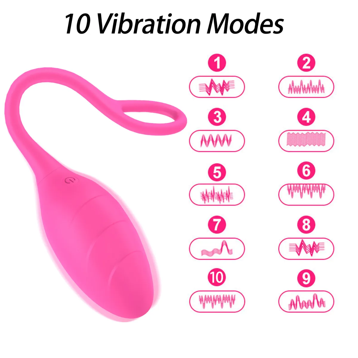 Remote Controlled Vibrating Egg with Loop. Wireless Wearable Vibrator