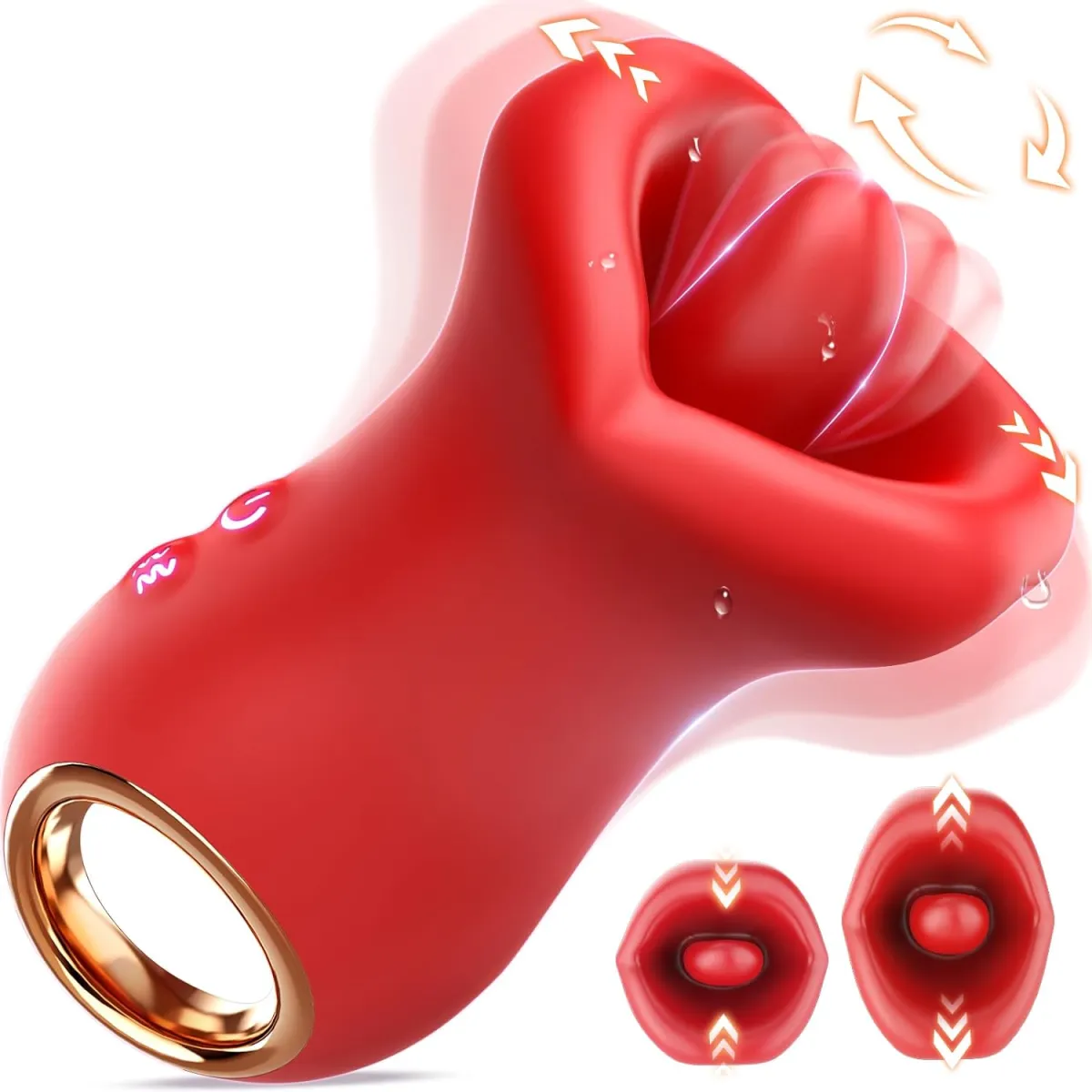 3 in 1 Kissing Tounge Licking Clitorial Rose Vibrator