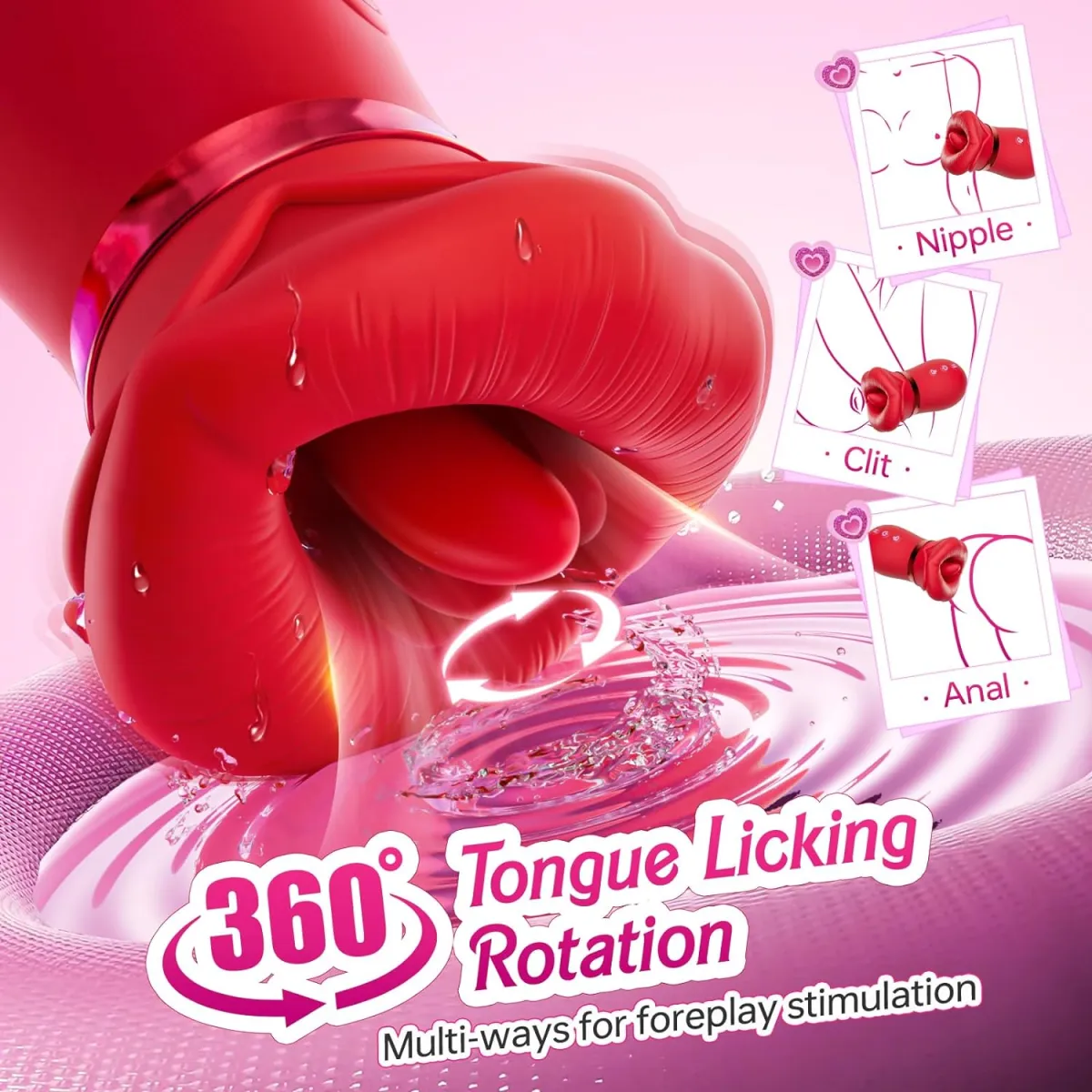 Rose Tounge Licking Vibrator Women Sex Toys