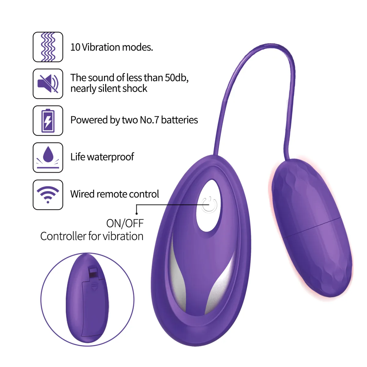 Wired Egg Clitoris Vibrator for Women