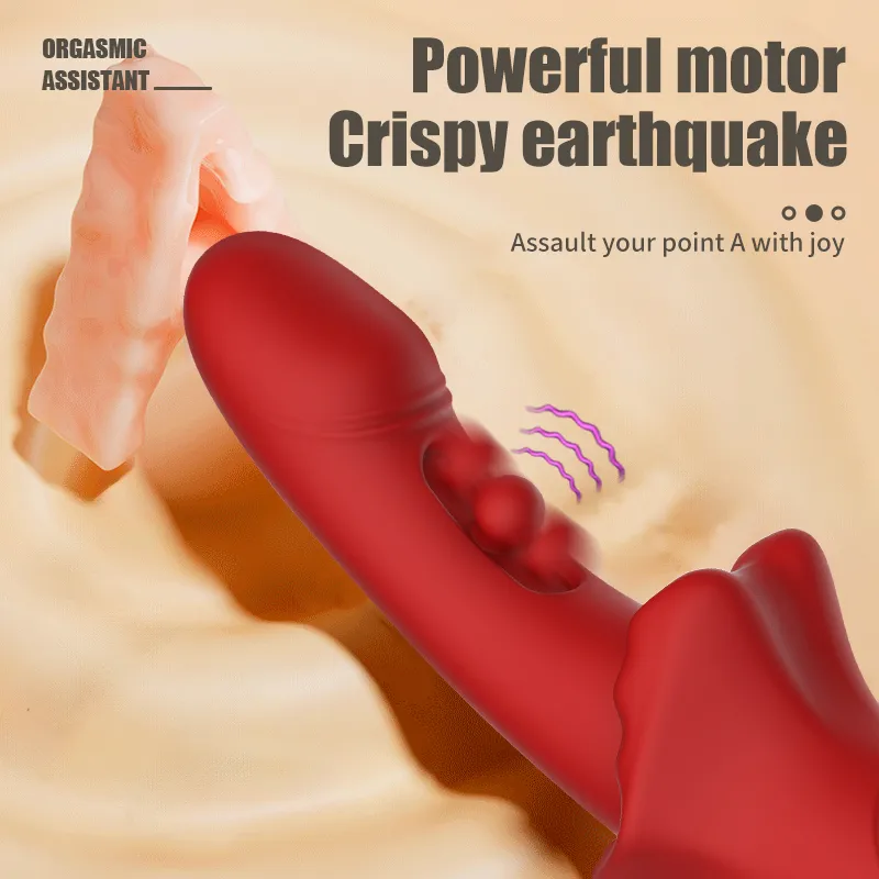 Clit Silicone Penis Vibrating Stimulator with Rolling Ball