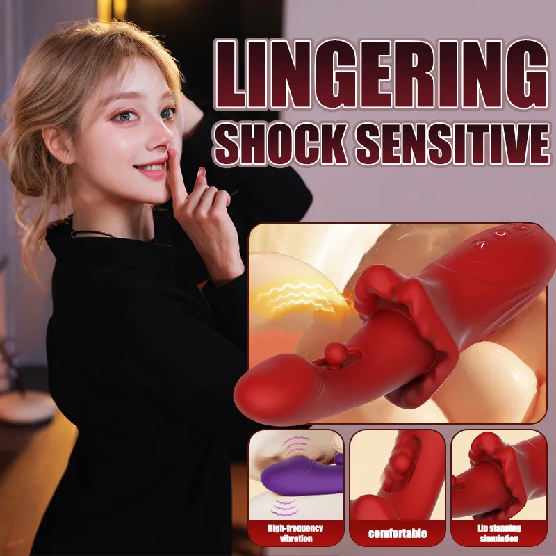 Clit Silicone Penis Vibrating Stimulator with Rolling Ball